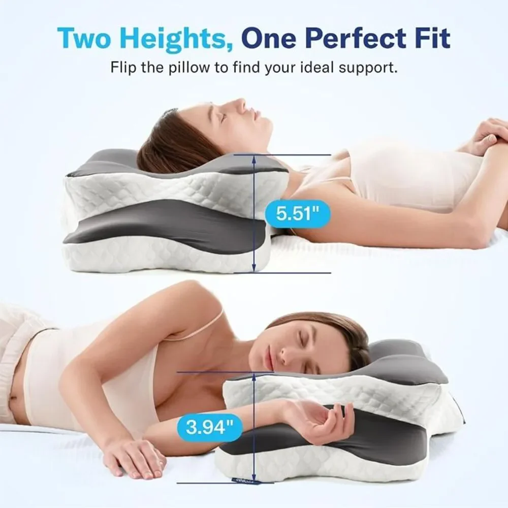 Cervical Memory Foam Pillow for Neck and Shoulder Pain Relief, 16 x 26 in